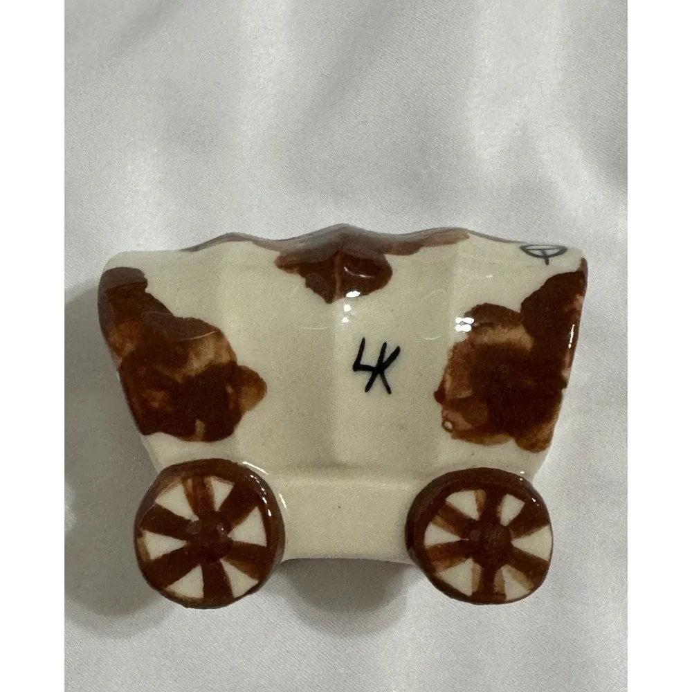 Vintage Porcelain Wagon Salt Shaker Only Western Country Cowboy